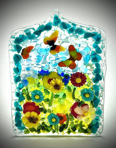 Butterflies and Flowers Candle Holder