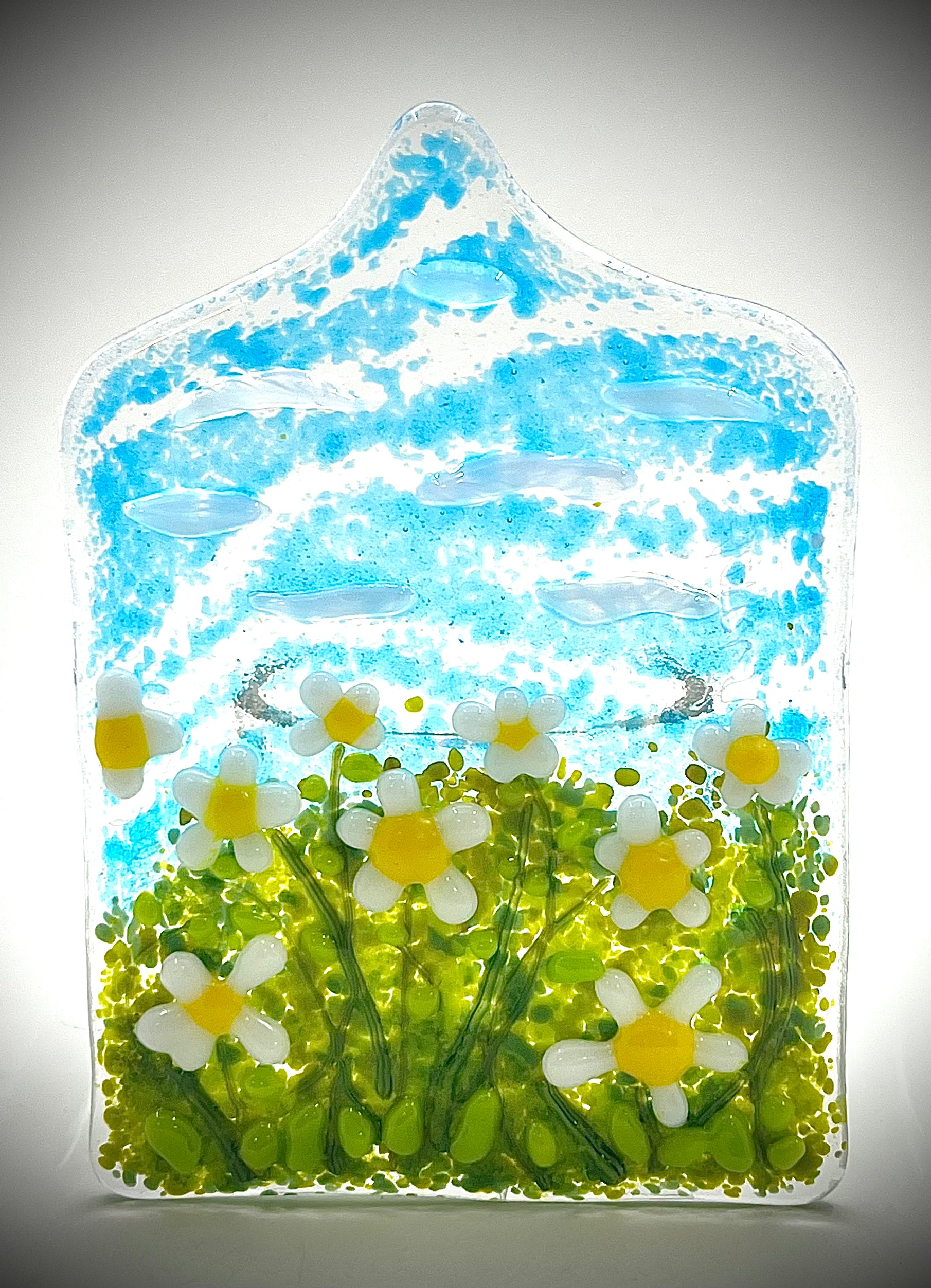 Blue Skies and Daisies Candle Holder