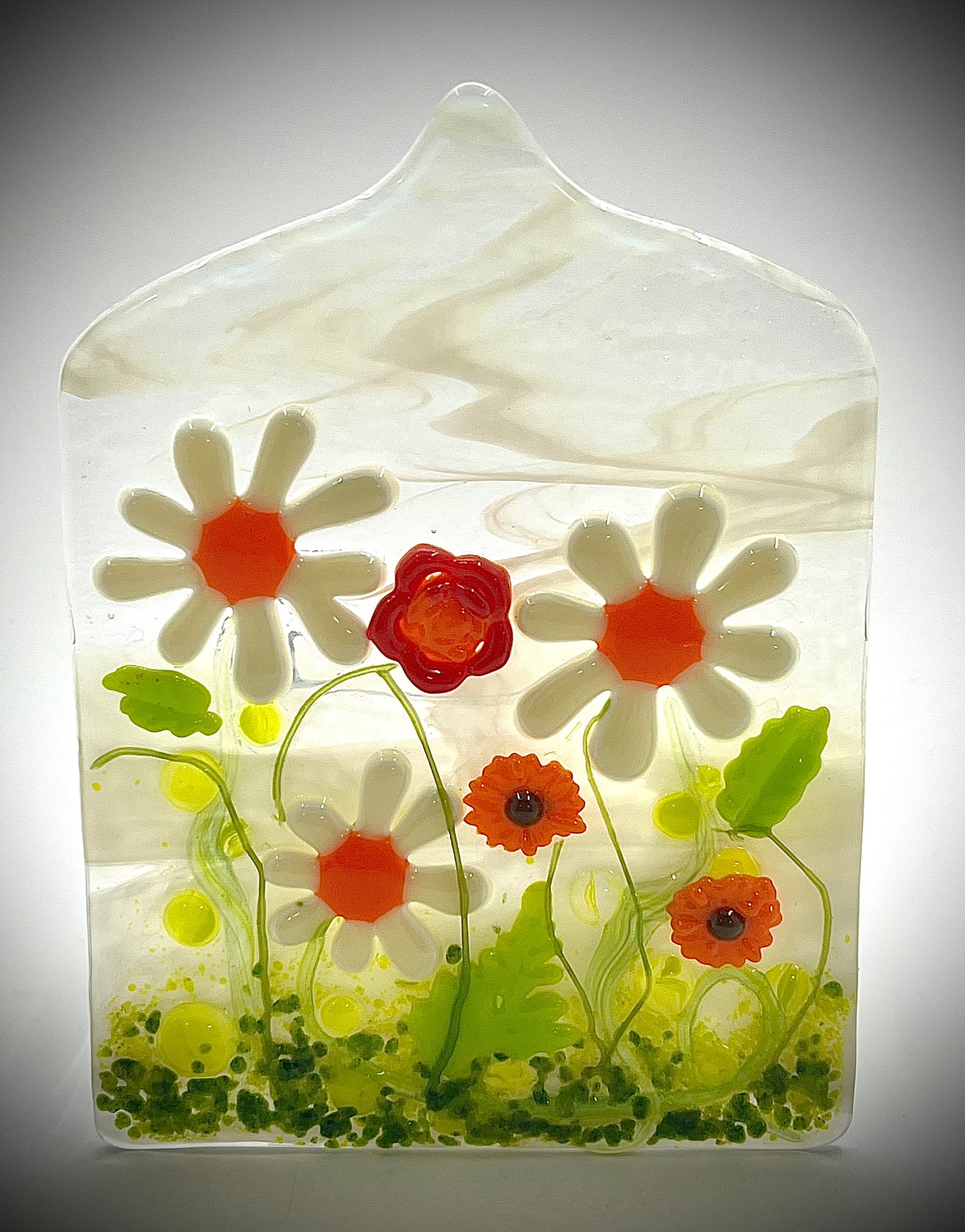 Large White Daisy Candle Holder