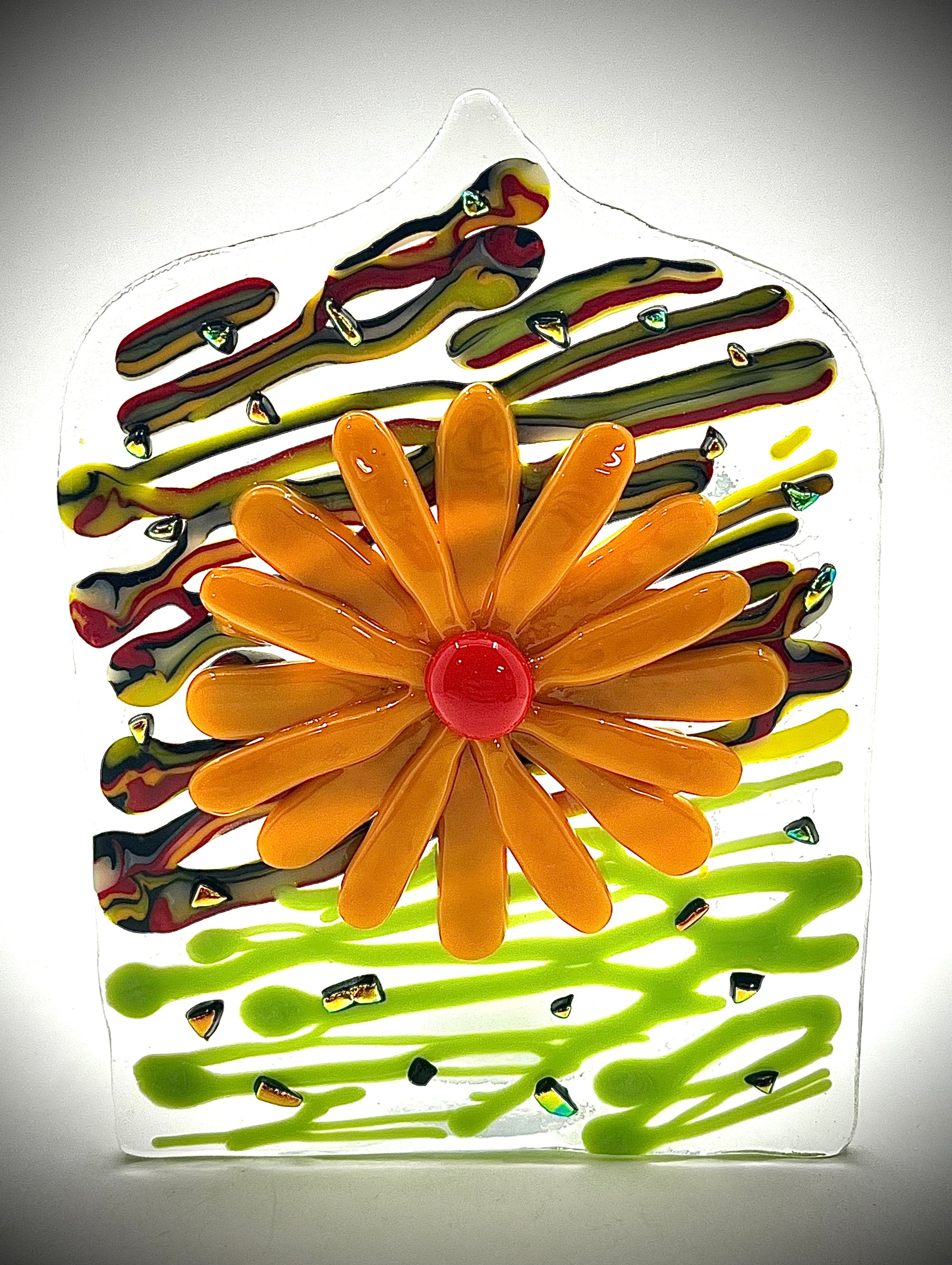 Orange Flower Candle Holder