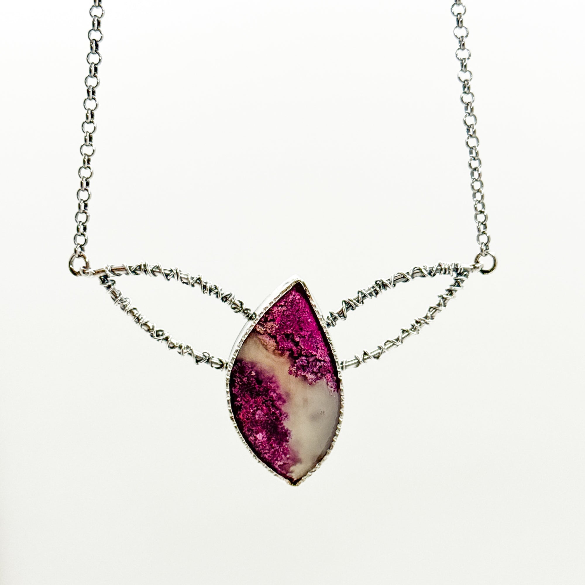 Pink moss agate Jovie choker