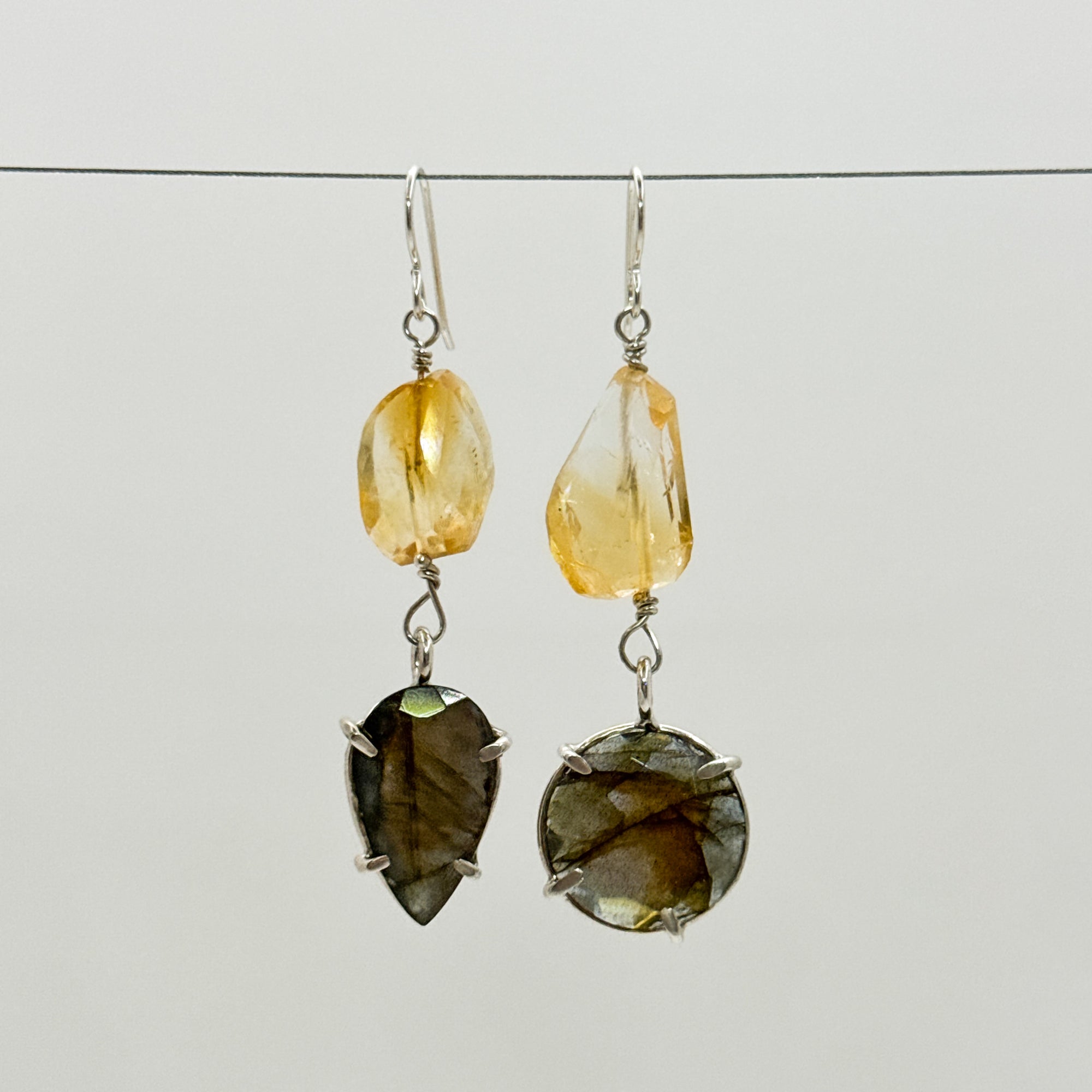 Labradorite & Citrine earrings