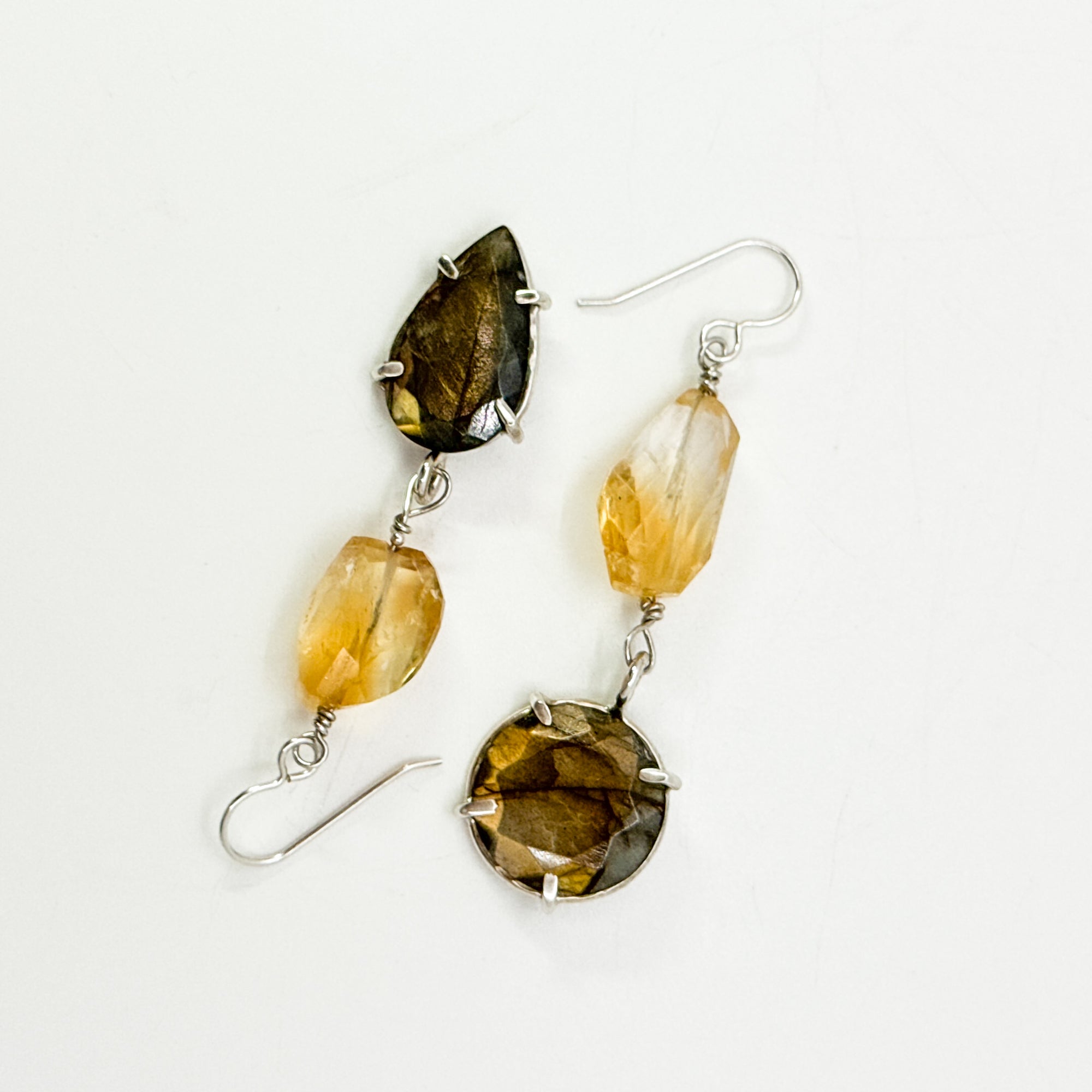 Labradorite & Citrine earrings