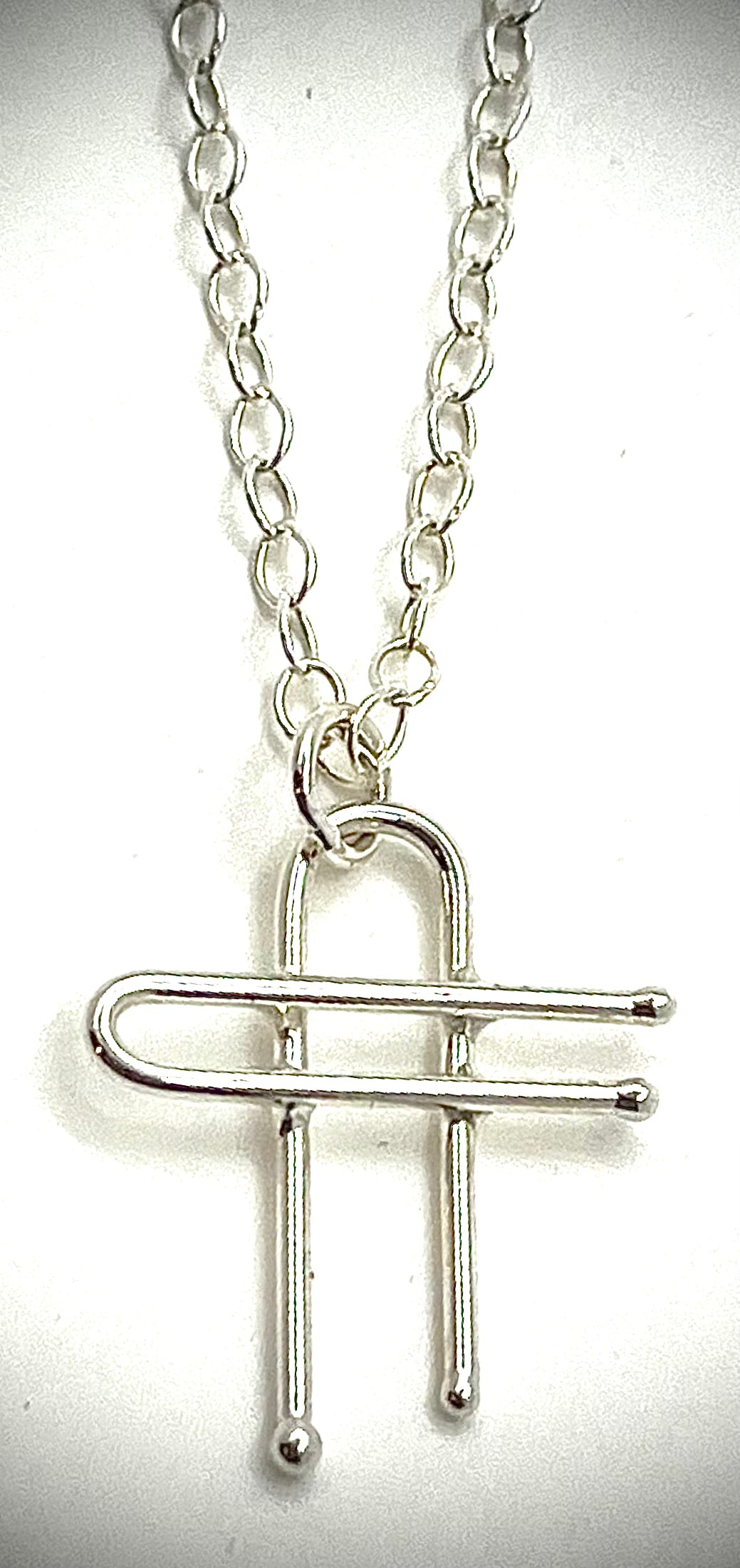 Silver Hashtag Cross Necklace