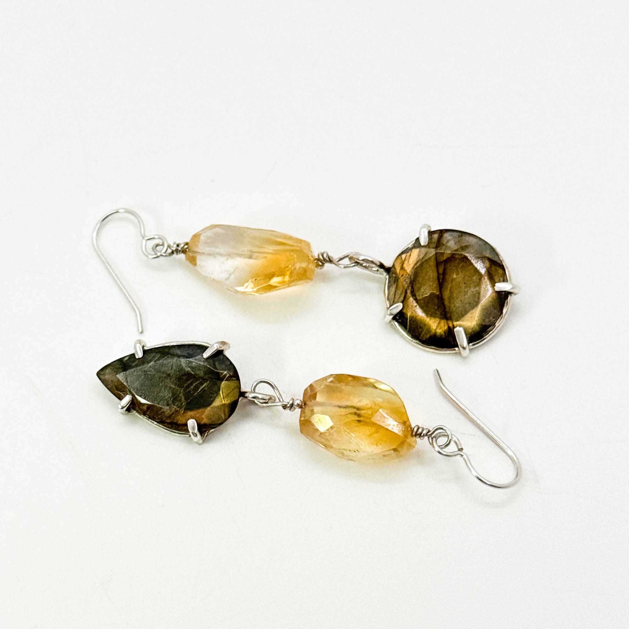 Labradorite & Citrine earrings