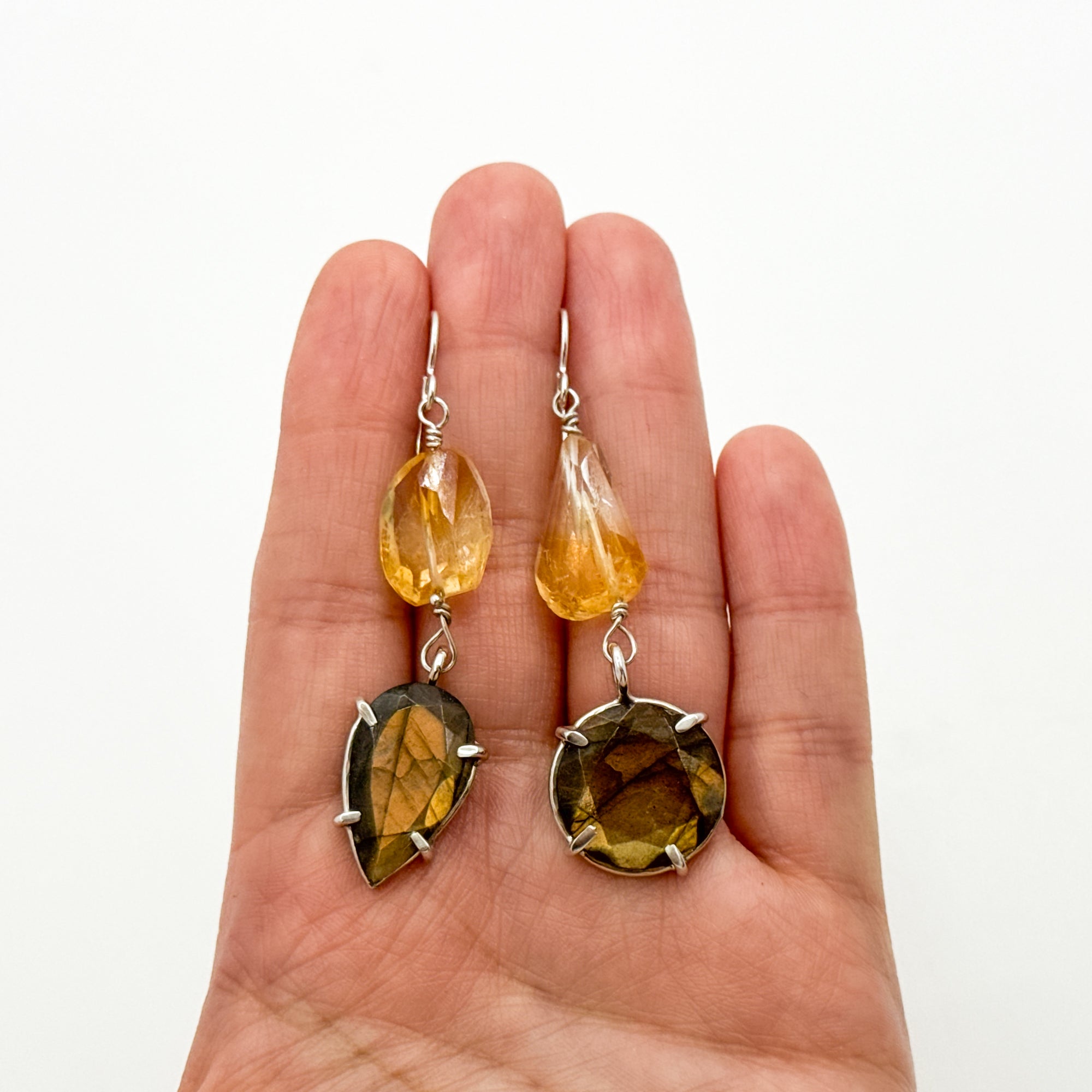 Labradorite & Citrine earrings