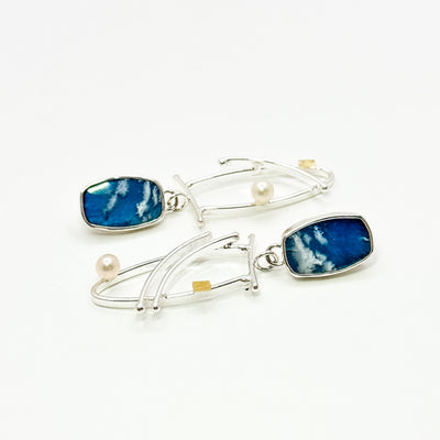 Waltz earrings with plum agate