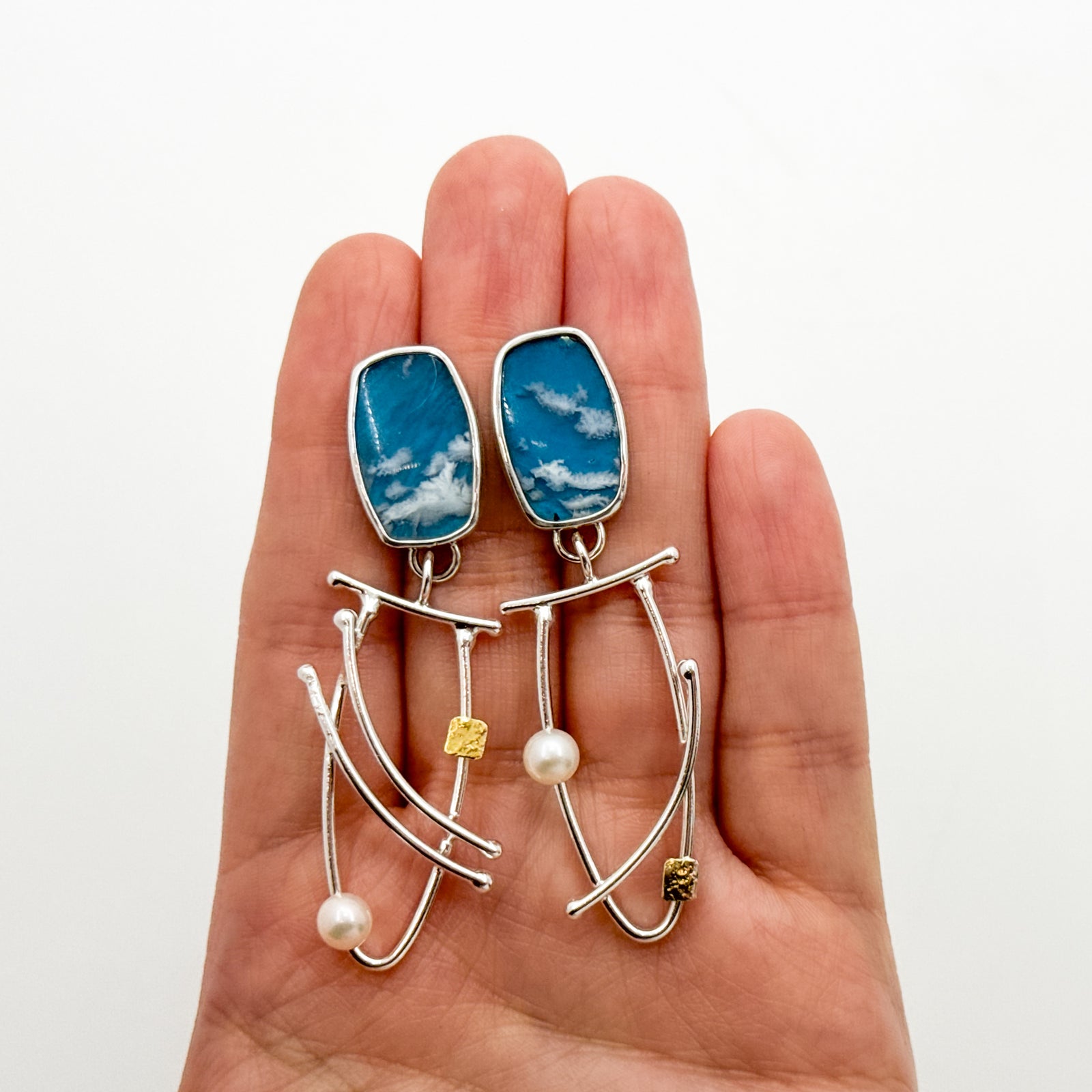 Waltz earrings with plum agate