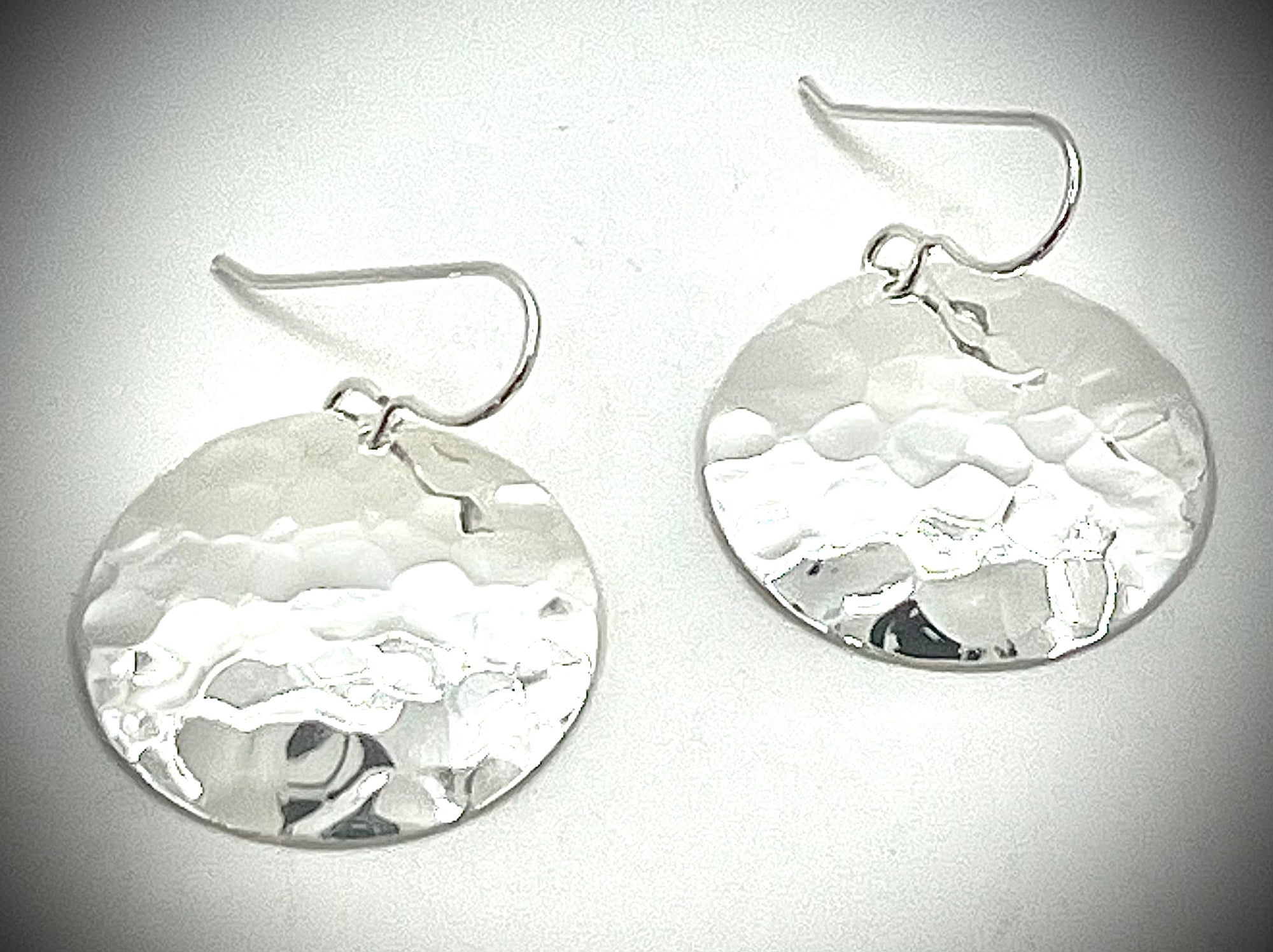 Domed Ball-Peined Disc Earring