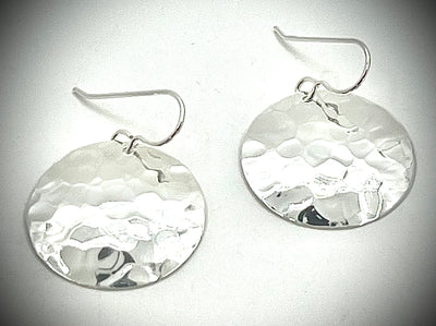 Domed Ball-Peined Disc Earring