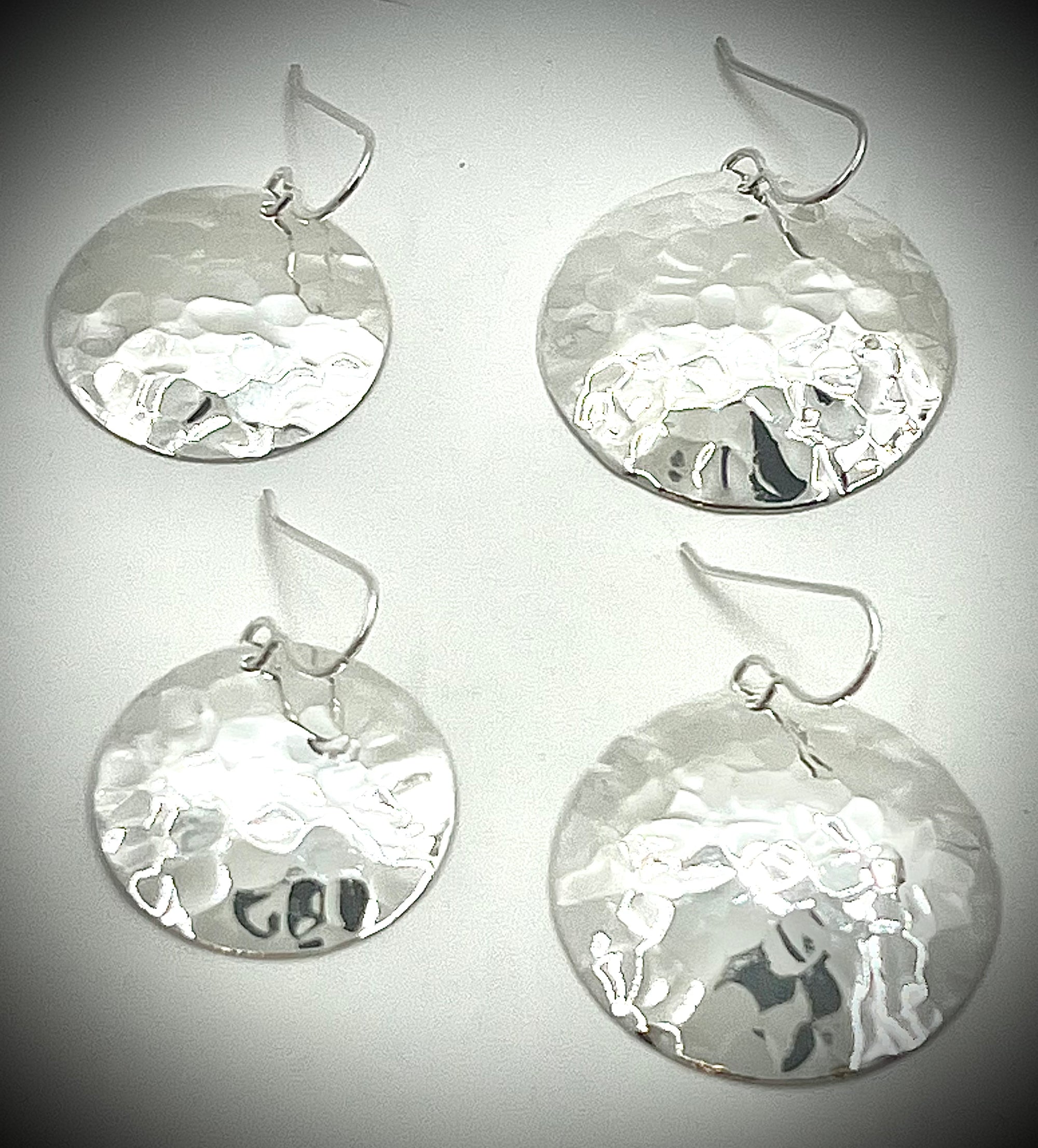 Domed Ball-Peined Disc Earring