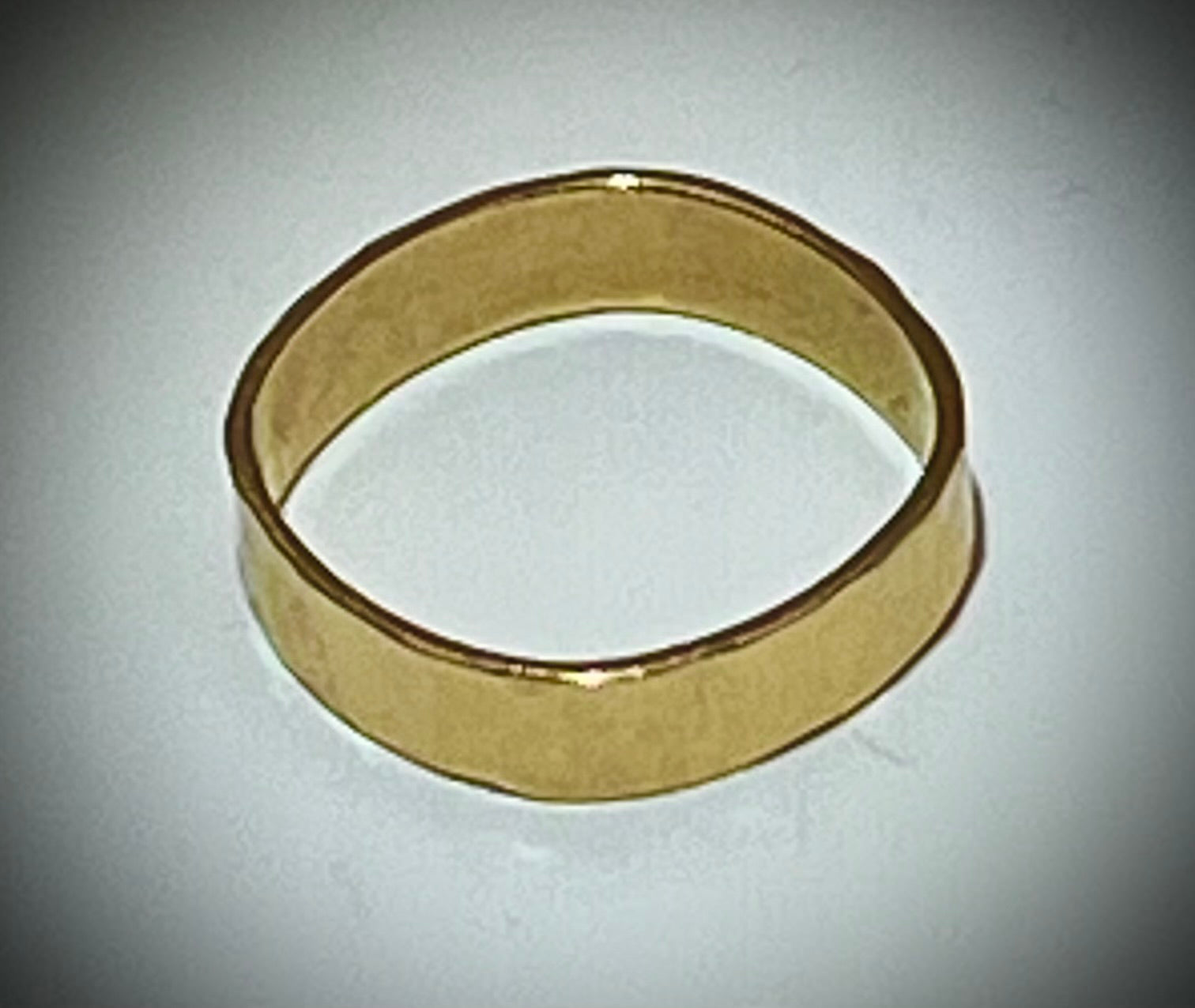 14k Pillow Square Hammered Ring