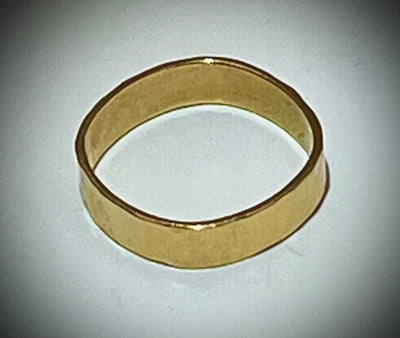 14k Pillow Square Hammered Ring