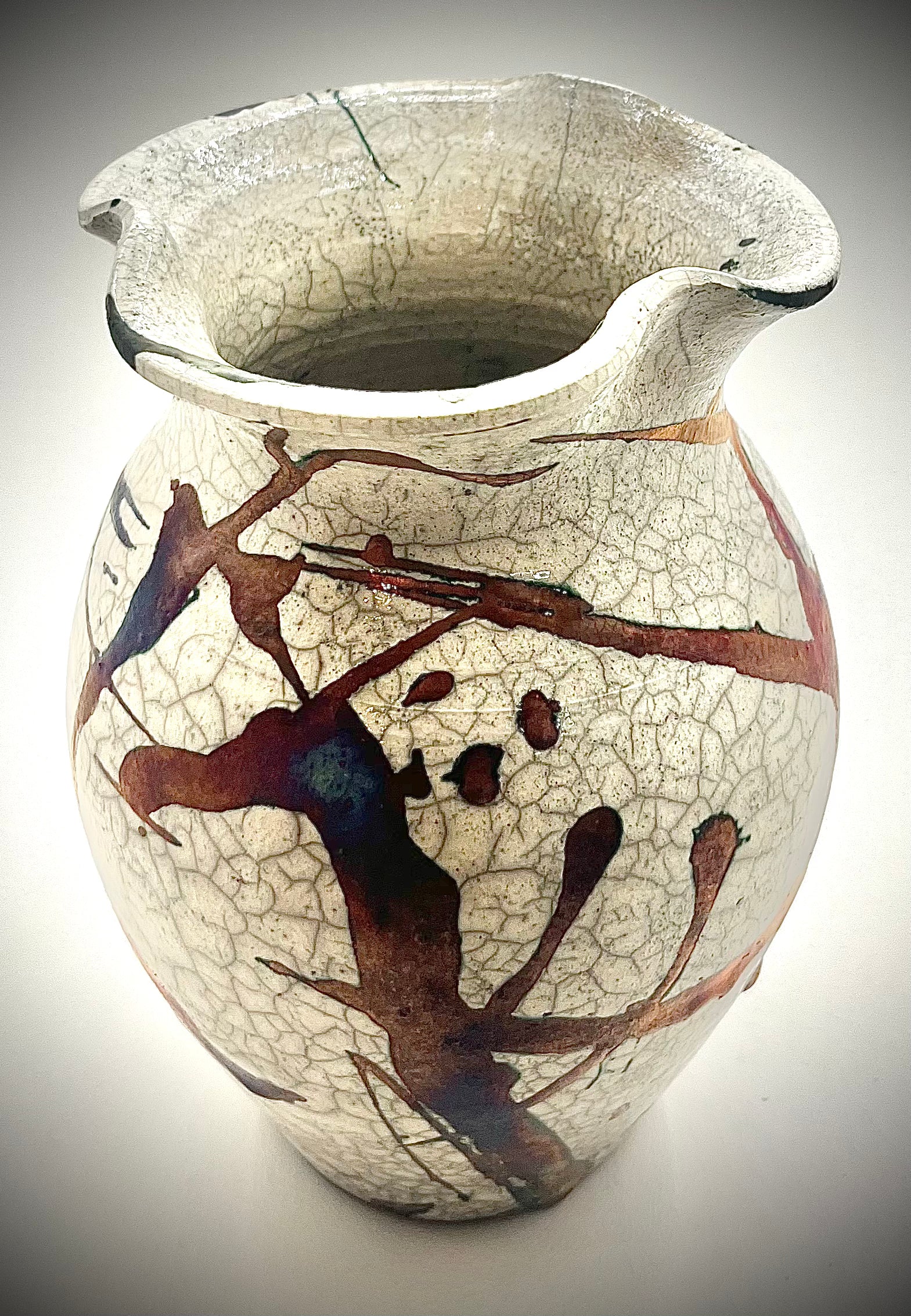Raku Vase with Accents