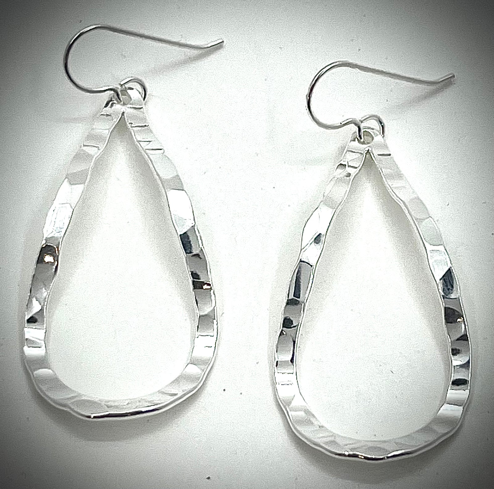 Hammered Pear Drop Earrings