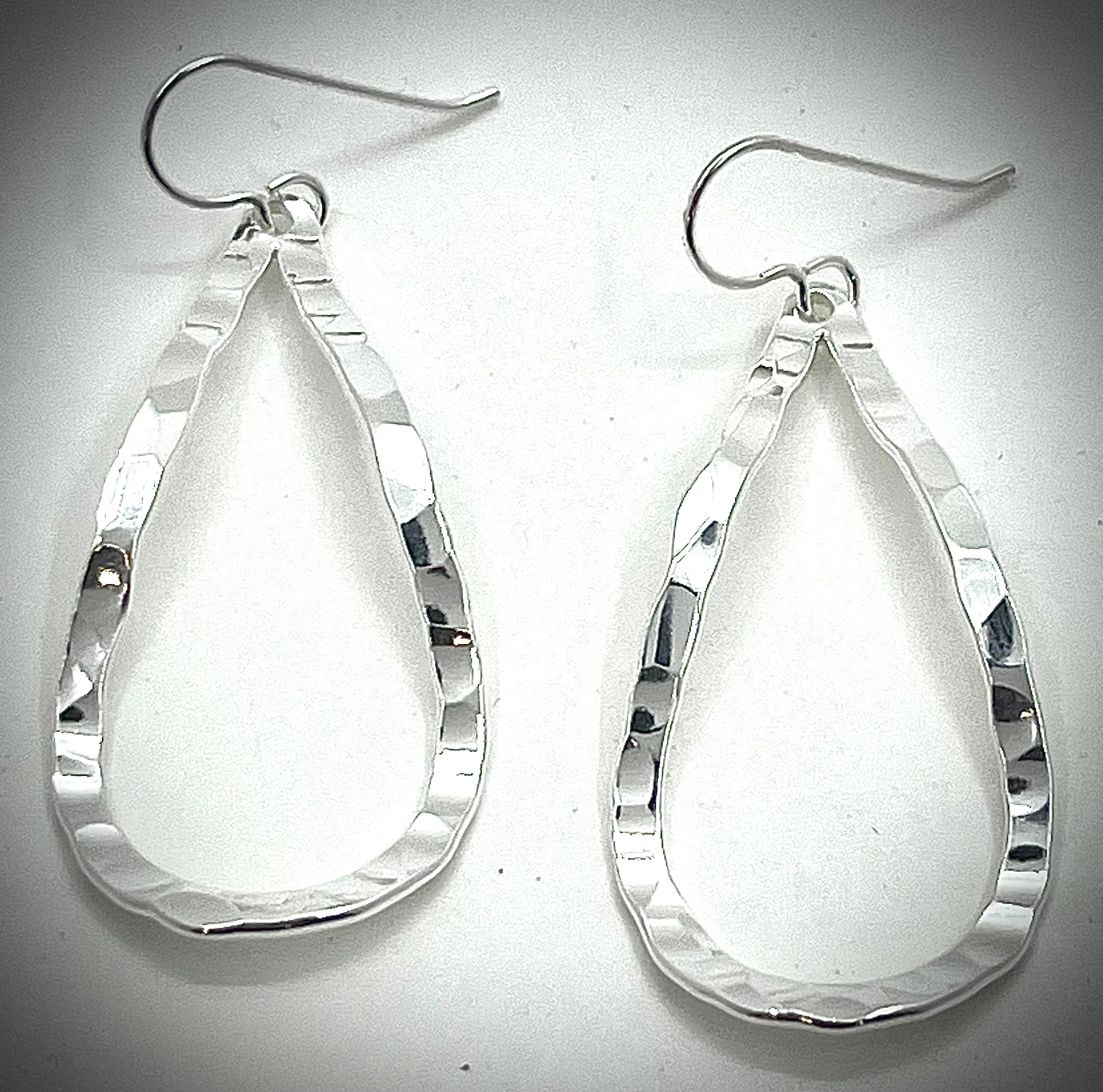 Hammered Pear Drop Earrings