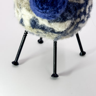Felted Sheep in cream, blue and grey