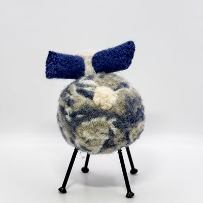 Felted Sheep in cream, blue and grey