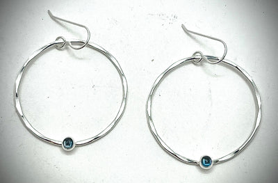 Large Orbit Earrings with Gemstone
