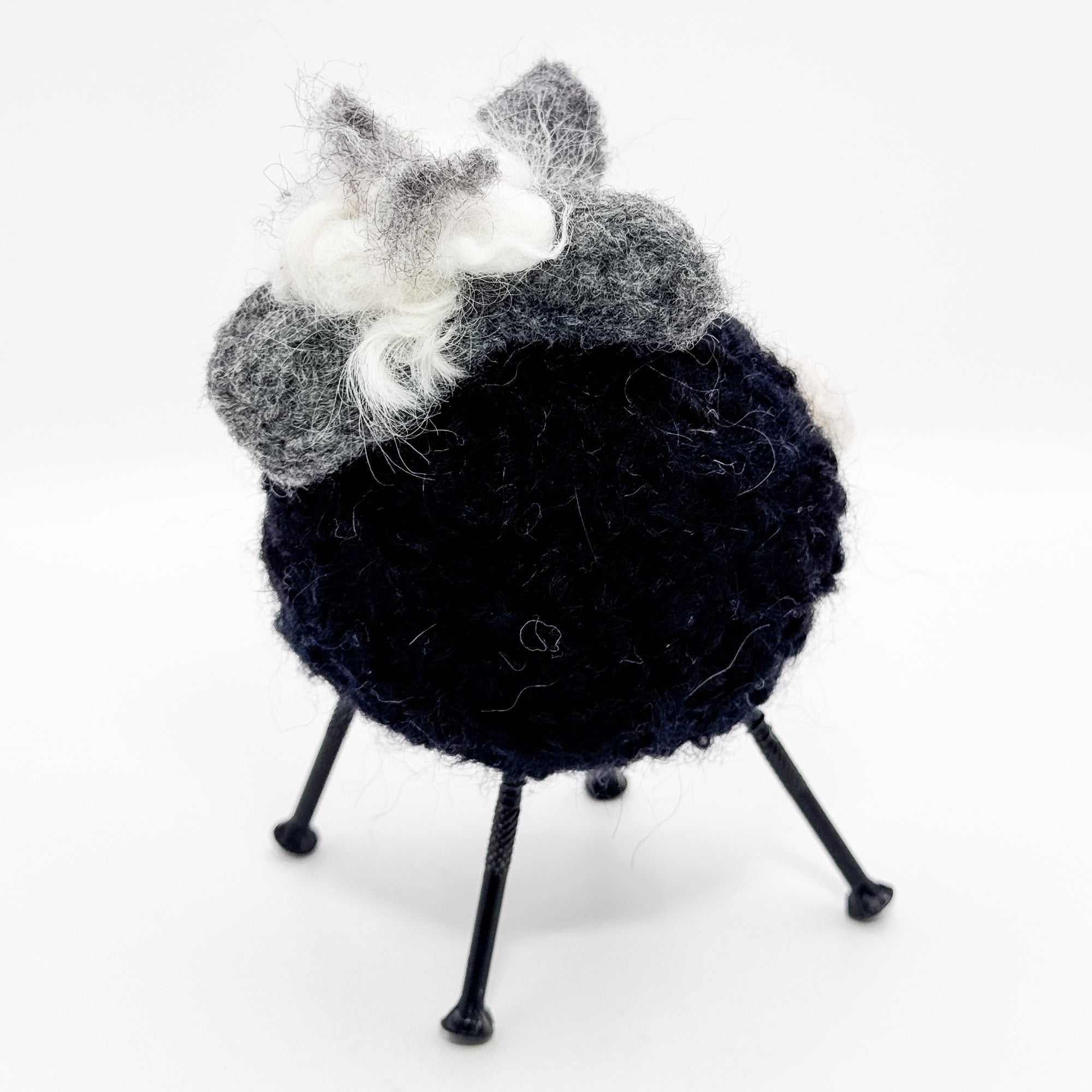 Felted Sheep in black and grey