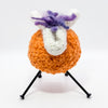 Felted Sheep in orange, white and purple