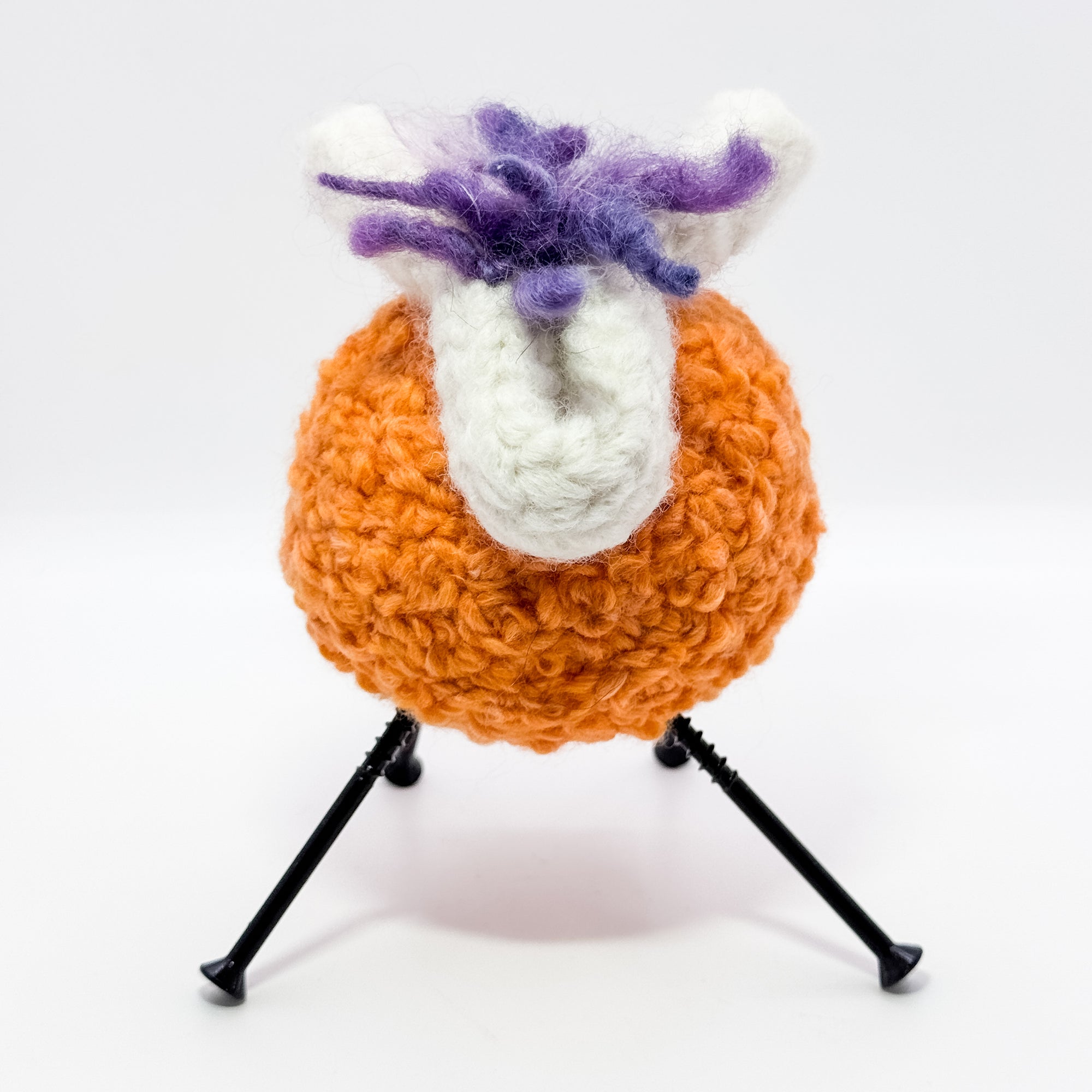 Felted Sheep in orange, white and purple