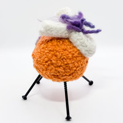 Felted Sheep in orange, white and purple