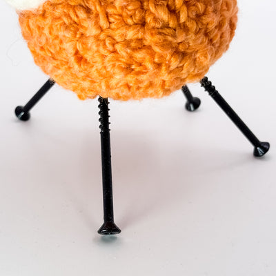 Felted Sheep in orange, white and purple