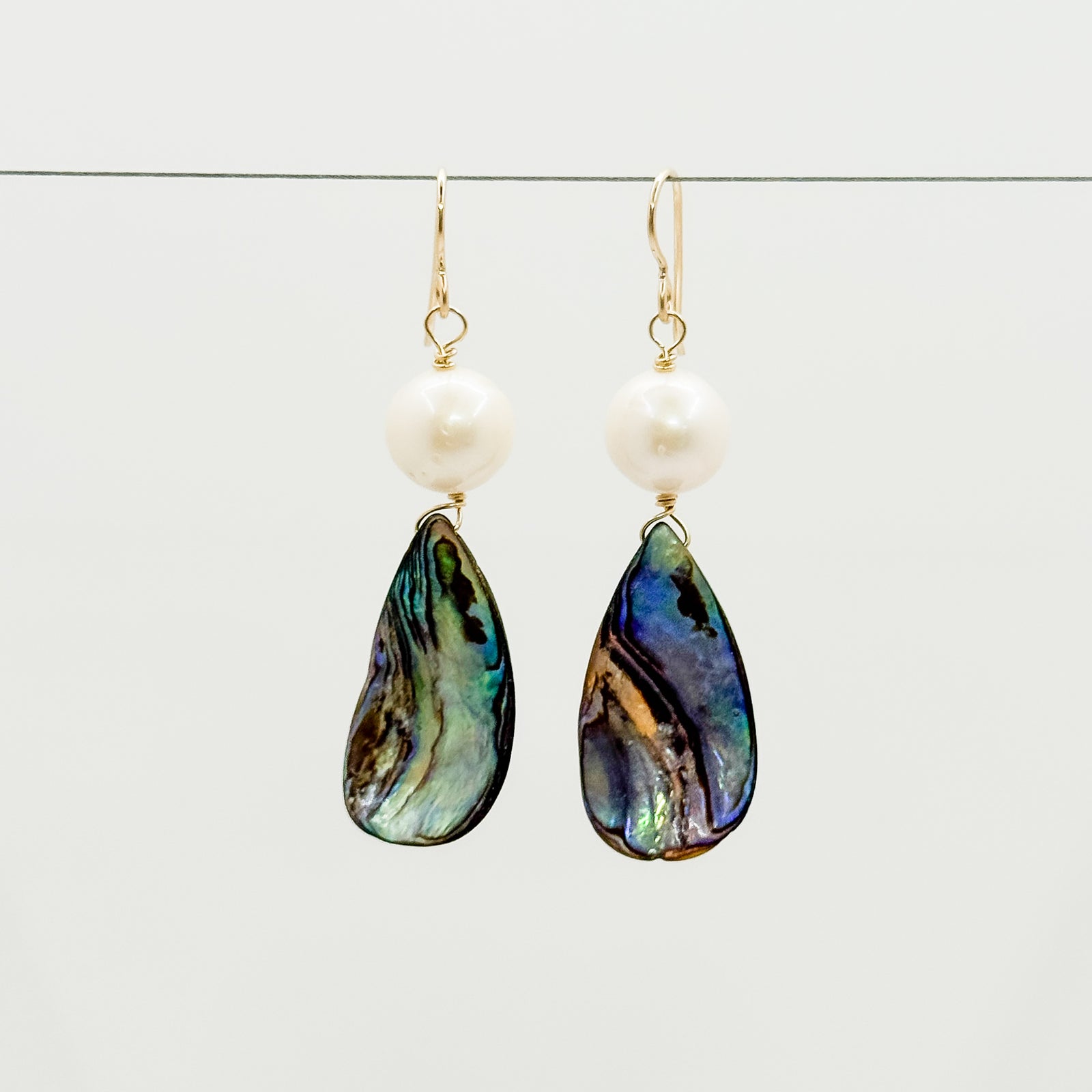 Abalone earrings with pearl