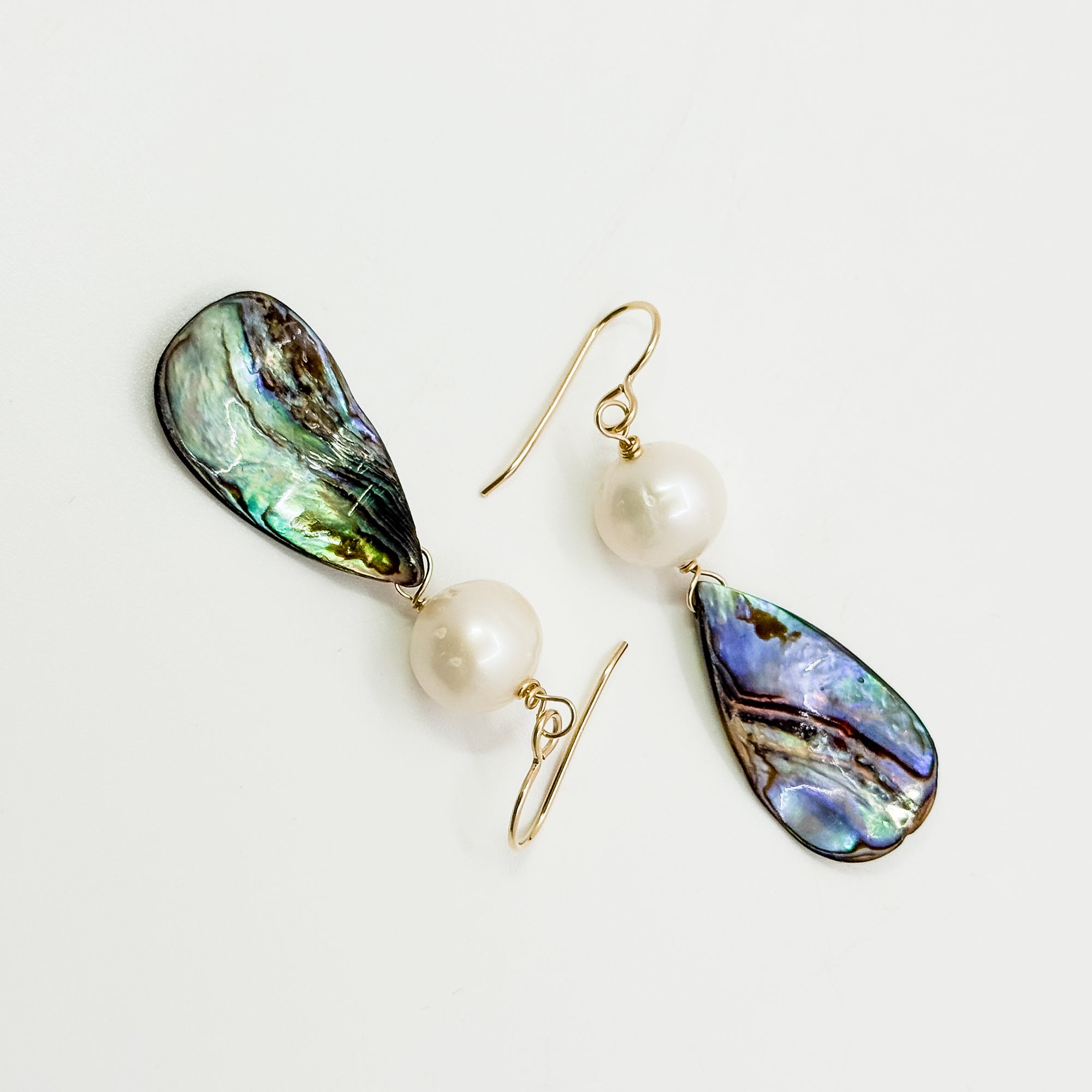 Abalone earrings with pearl