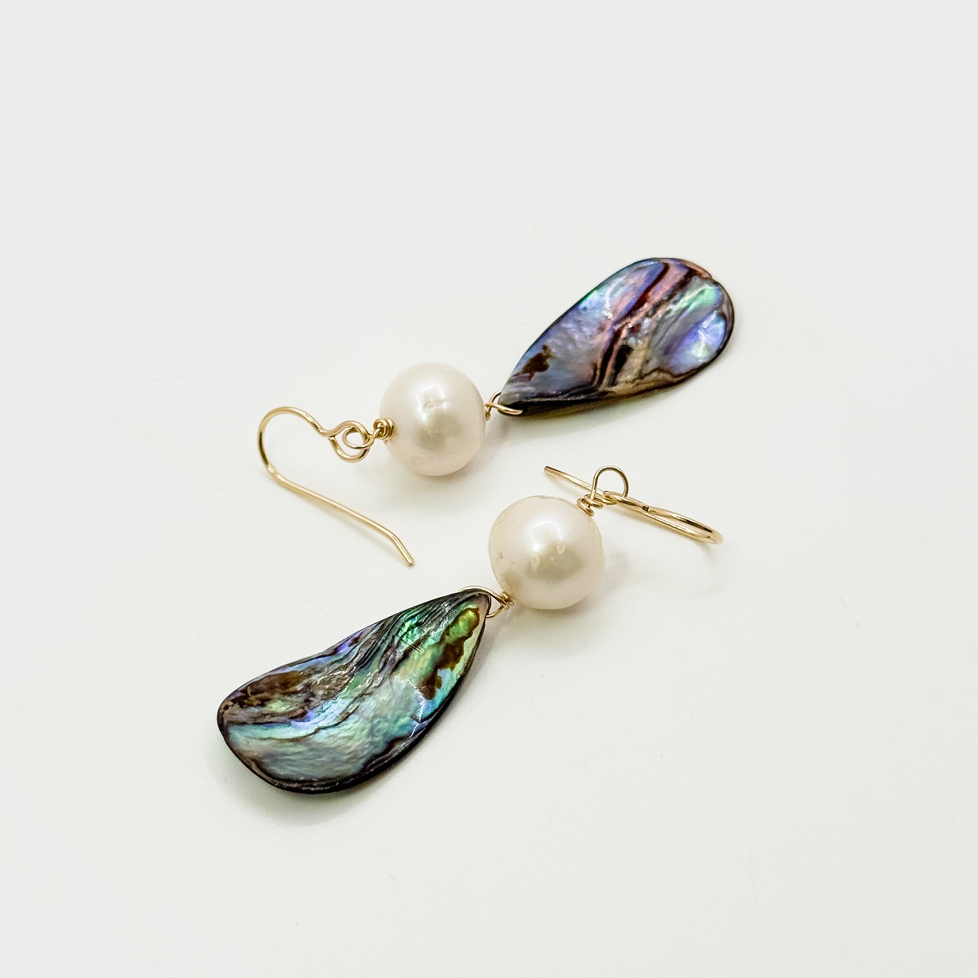 Abalone earrings with pearl