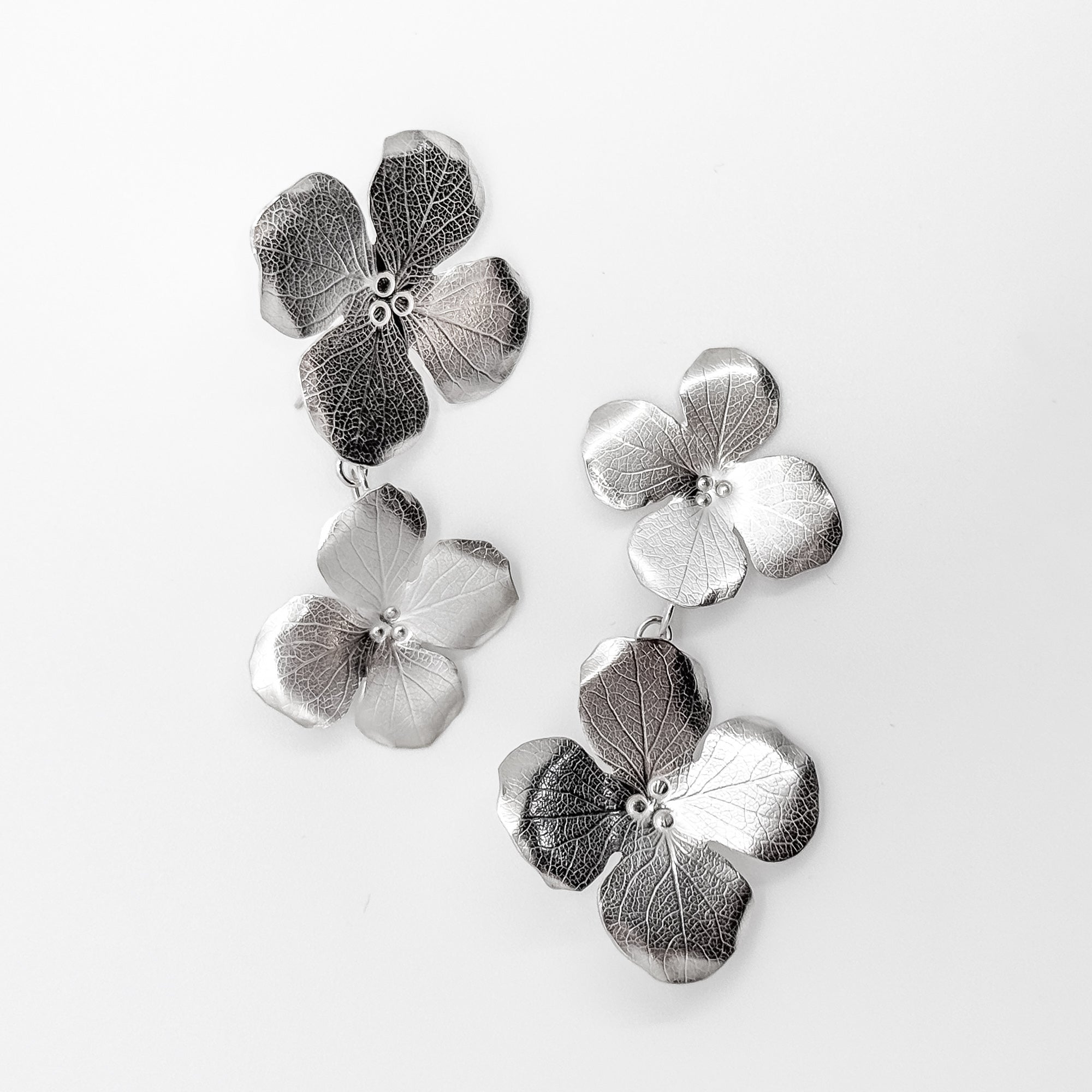 Double flower detachable earrings