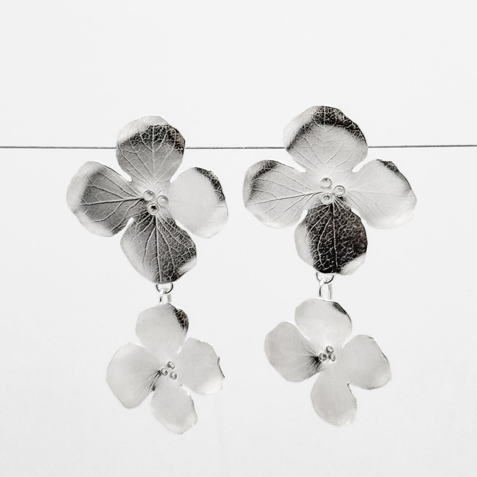 Double flower detachable earrings