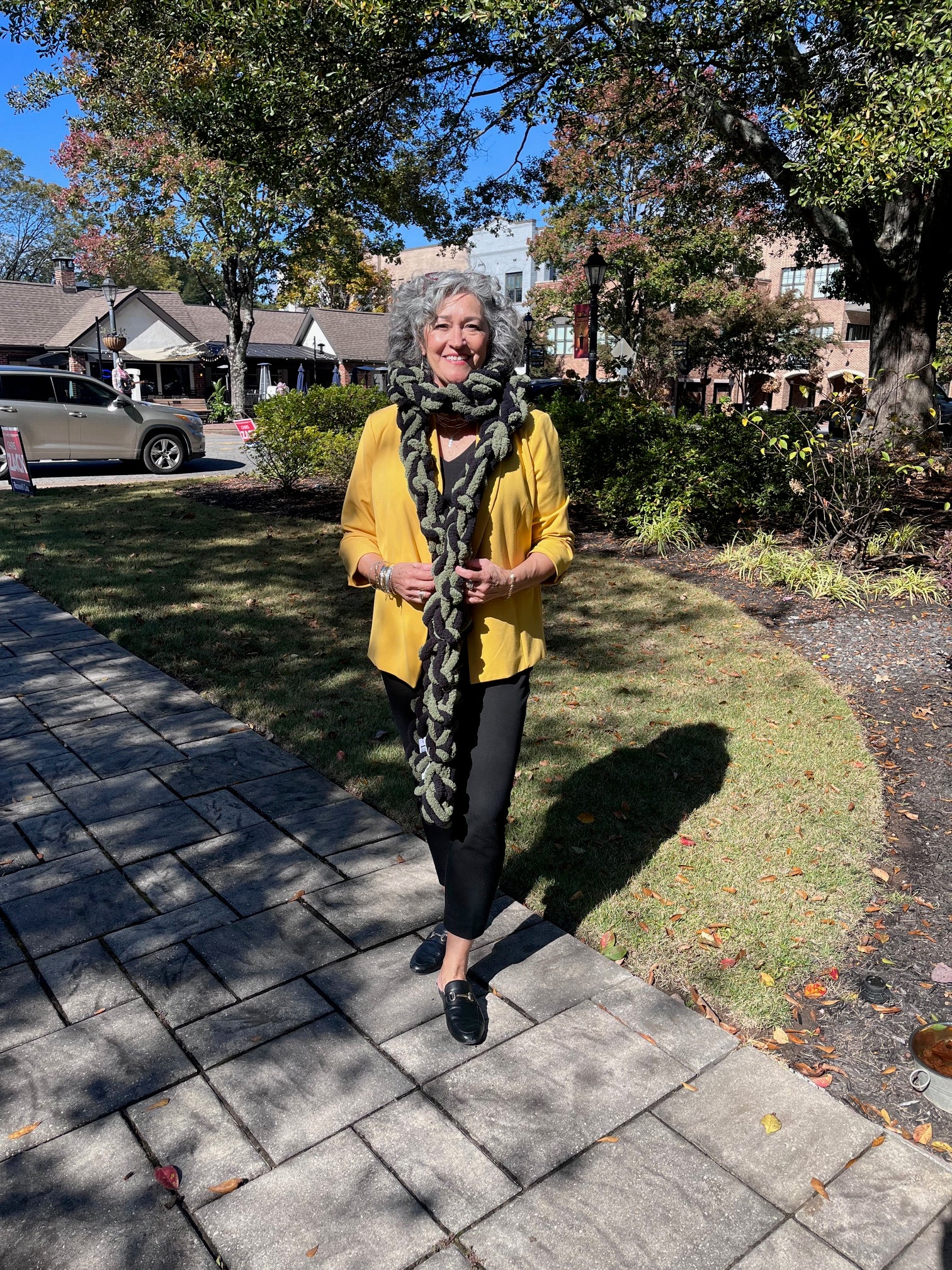 Black and Green Chunky Scarf