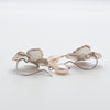 Flower and blush pearl earrings