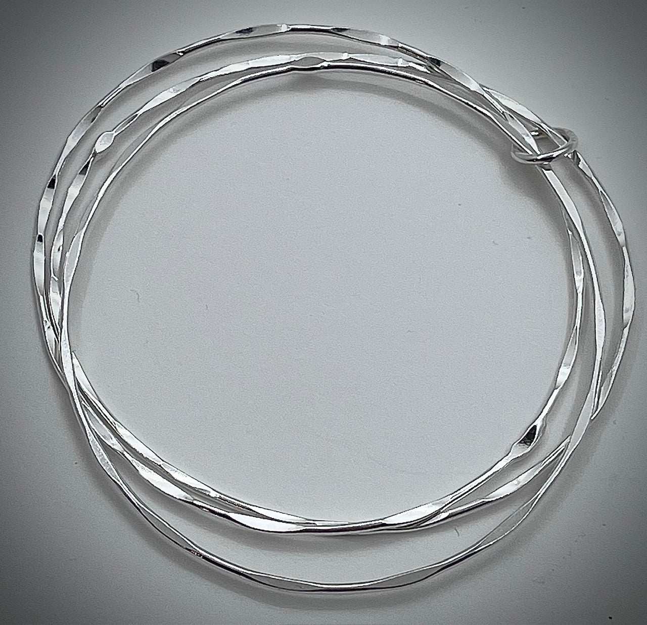 Triplet Skinny Hammered Bangle