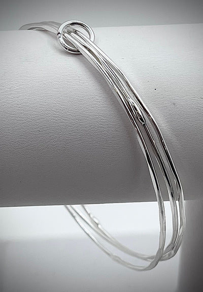 Triplet Skinny Hammered Bangle
