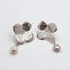 hydrangea flower with peach pearls earrings