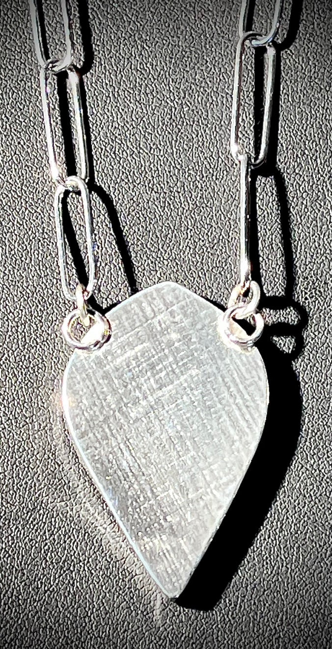 Pointed Oval Opalized Wood Necklace