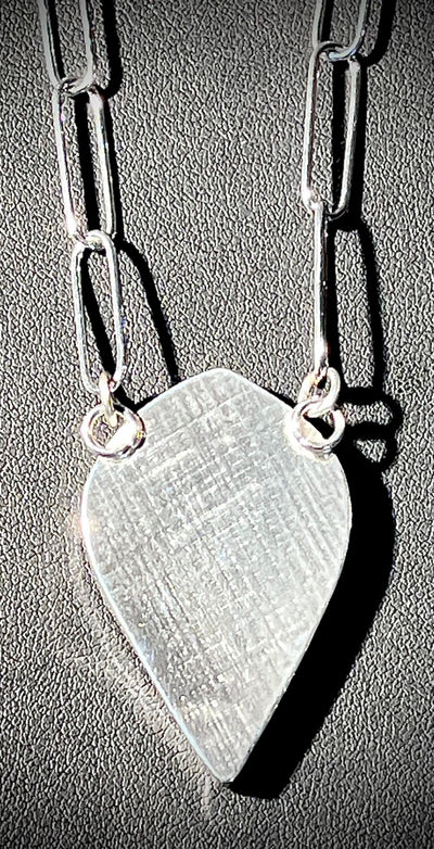 Pointed Oval Opalized Wood Necklace