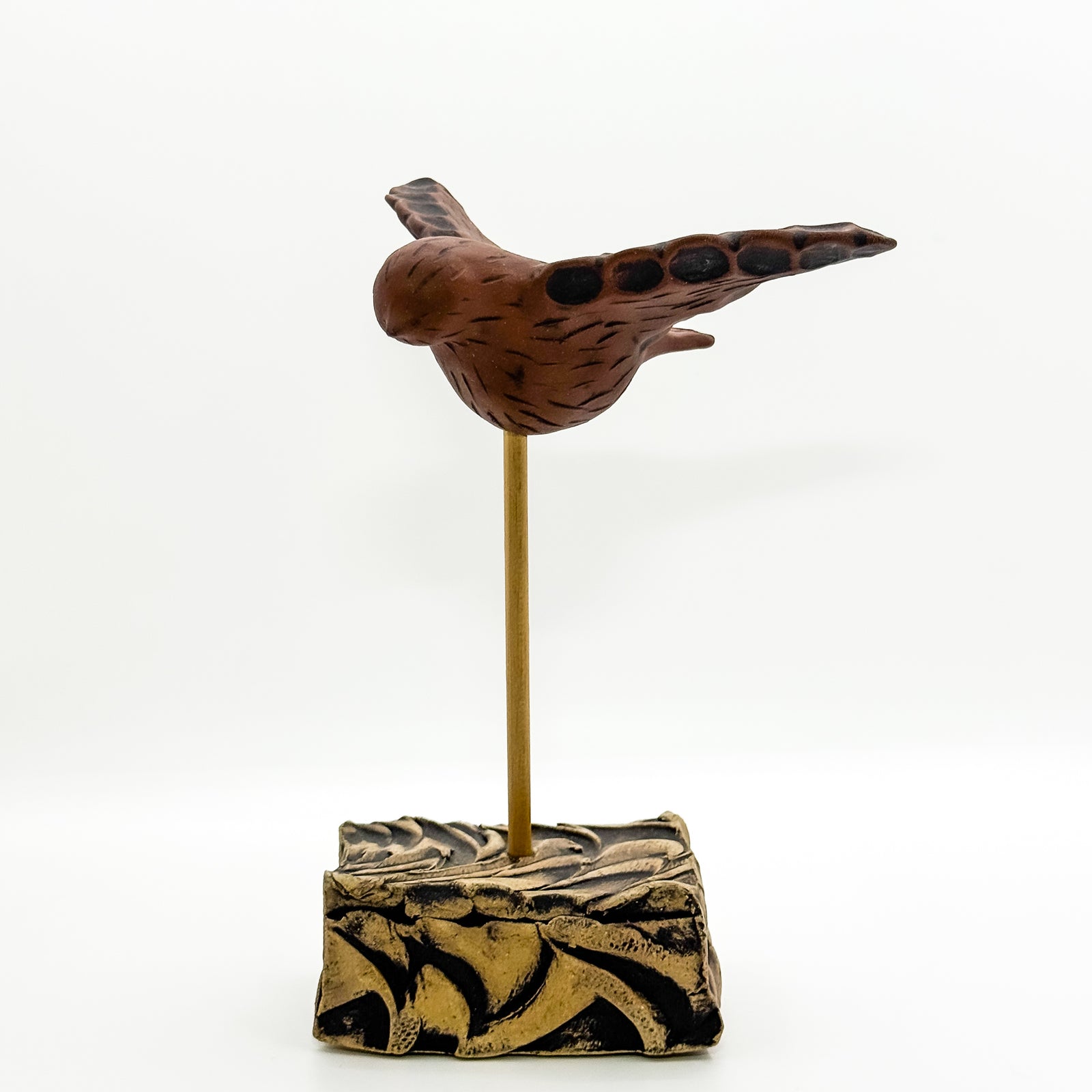 clay & engobe Bird Sculpture
