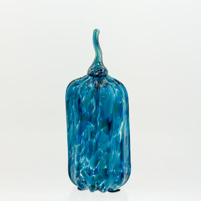 Small tall pumpkin in aqua