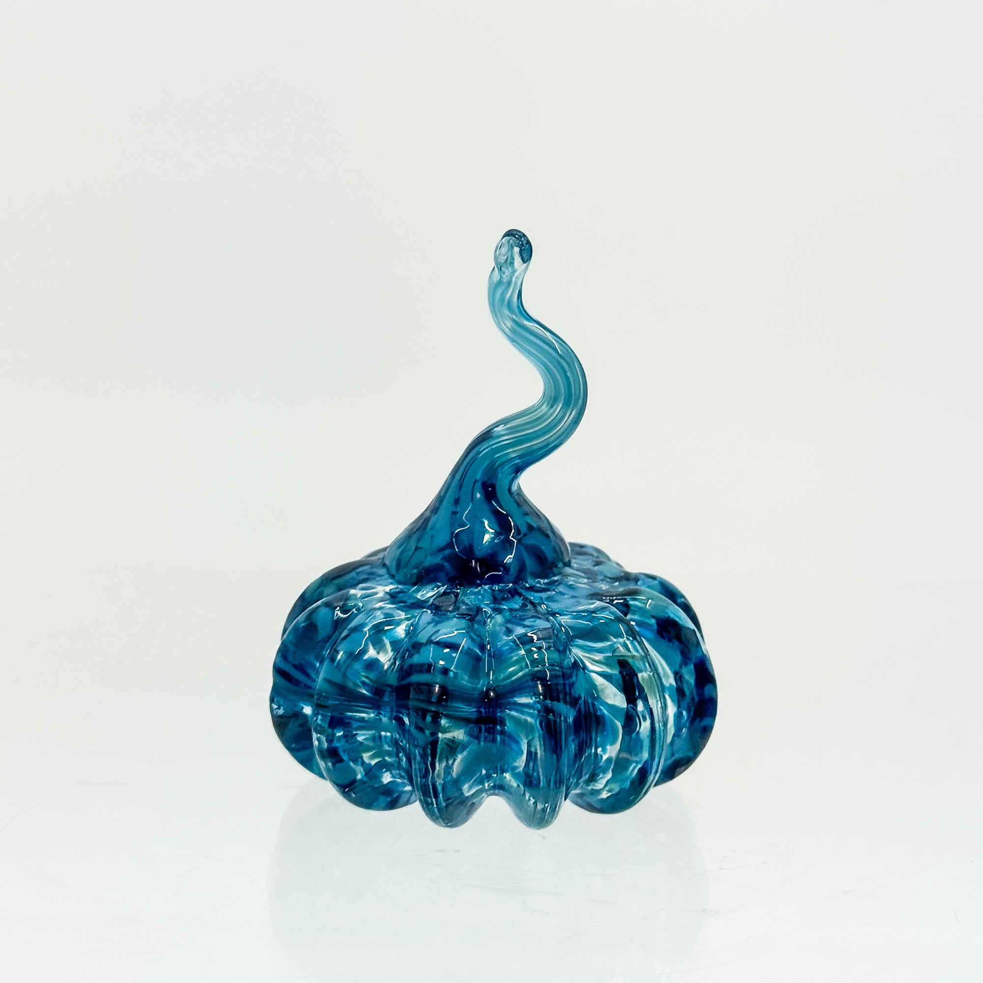 Mini aqua pumpkin with aqua stem