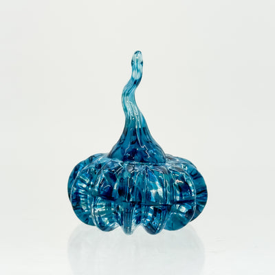 Mini aqua pumpkin with aqua stem