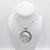 Mother of Pearl Moon Face pendant with  oval link chain