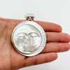 Mother of Pearl Moon Face pendant with  oval link chain