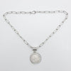 Bone Moon Face pendant on  HM oval link chain