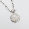 Bone Moon Face pendant on  HM oval link chain