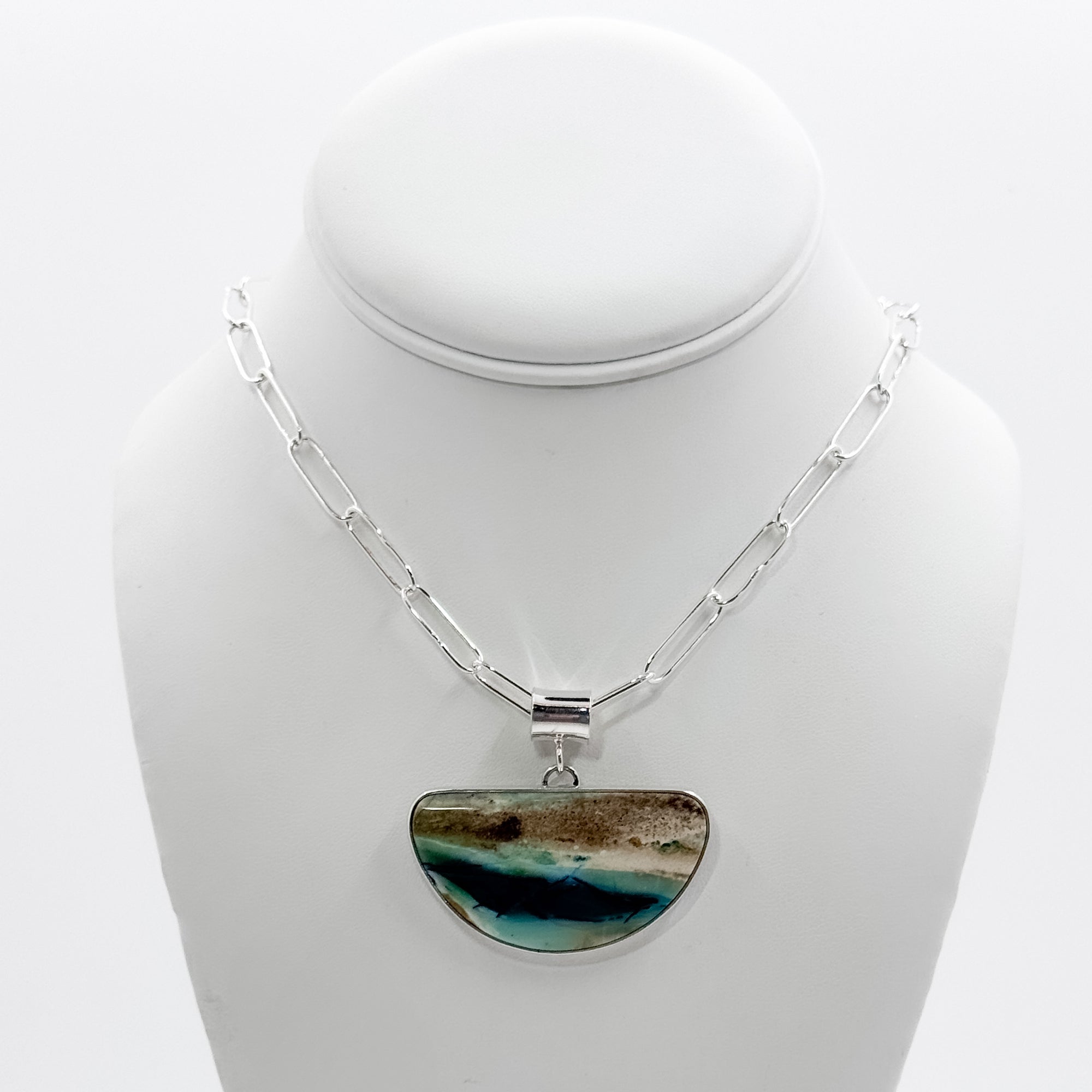 Opalized wood necklace