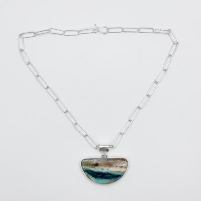 Opalized wood necklace